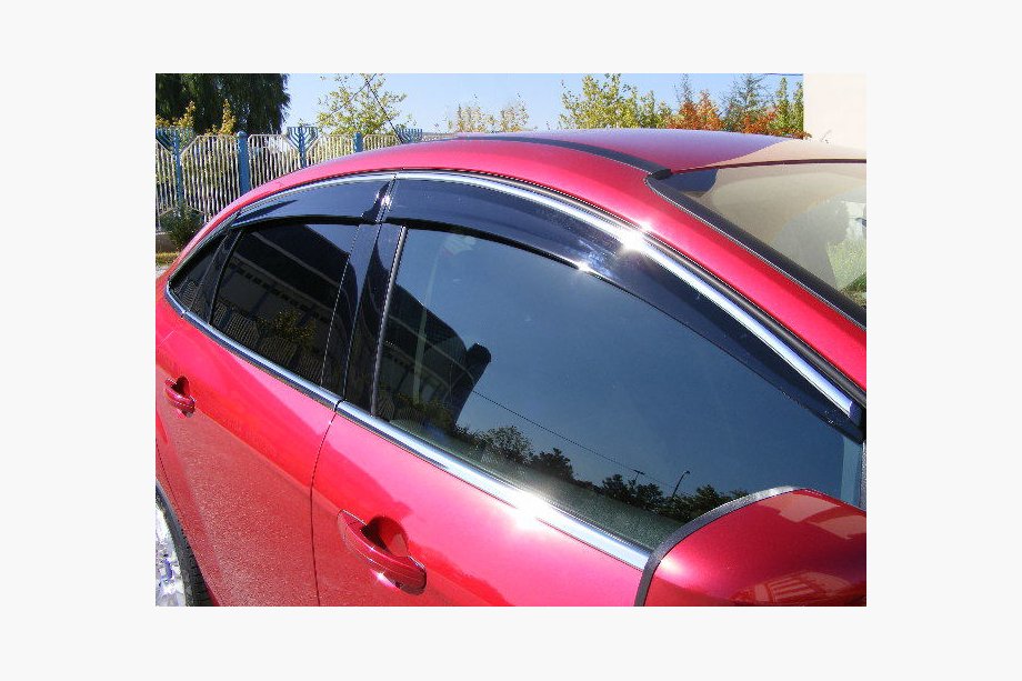 Honda Civic Sedan VIII 2006-2011 Deflektory szyb z listwą chromowaną (4 szt, Niken) Image