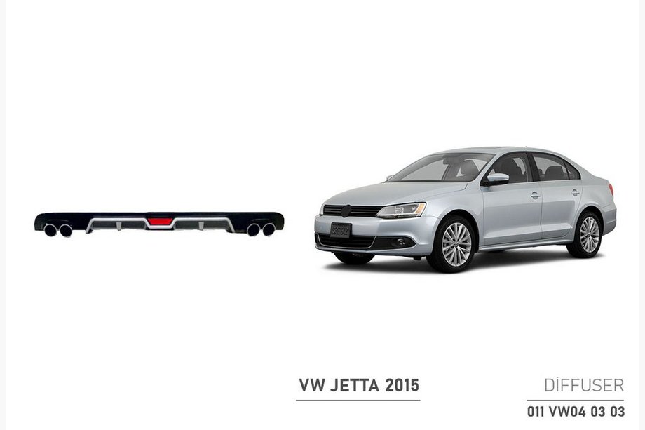 Volkswagen Jetta 2011-2018 Nakladka na Dyfuzor Tylny (2014+, ABS, Czarna) Image