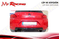 Volkswagen Scirocco 2008-2017 Nakładka na dyfuzor tylny (ABS, Czarna) zdjęcia 1