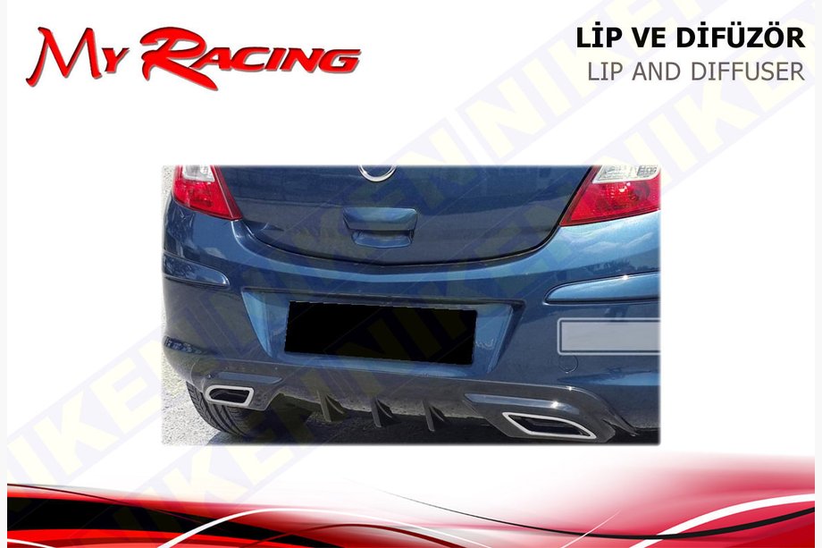 Opel Corsa D 2007-2014 Nakładka na dyfuzor tylny (ABS, Czarna) Image