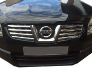 Nissan Qashqai 2007-2010 Nakładki na grill (8 szt, stal nierdzewna) OmsaLine - Włoska Stal Nierdzewna zdjęcia 1