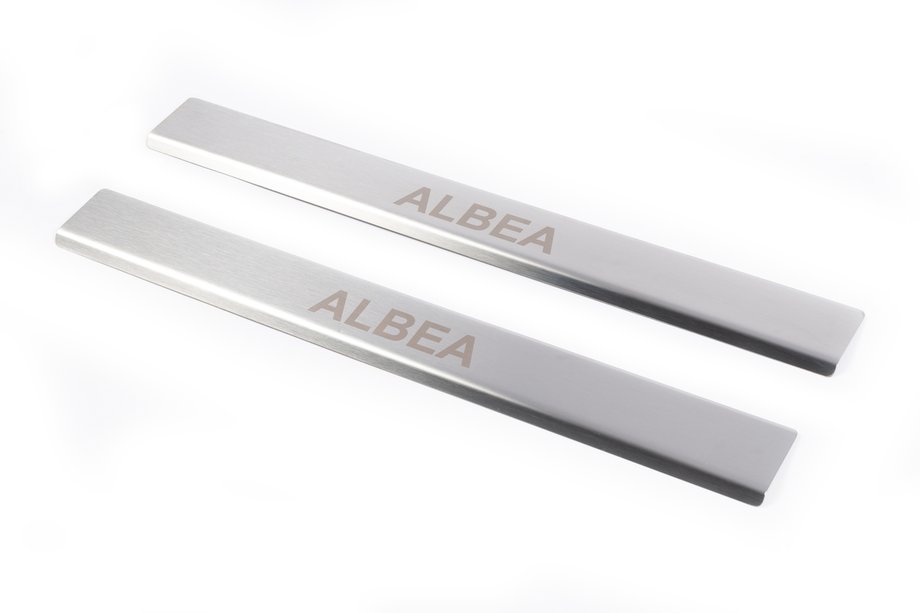 Fiat Albea 2002-2012 Nakładki progowe ze stali nierdzewnej Carmos (2 szt.) Image