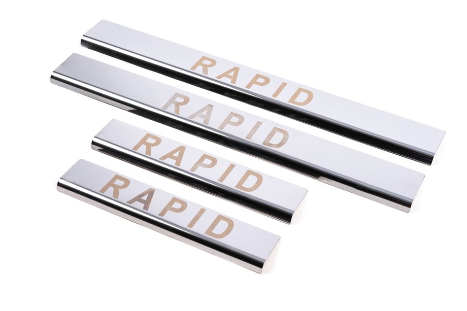 Skoda Rapid 2012-2019 Nakładki progowe Carmos V1 (4 szt, stal nierdzewna) Image