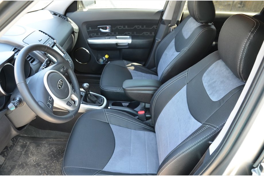 Kia Soul I 2008-2013 Pokrowce samochodowe szyte na miarę Brothers Leather Style Image