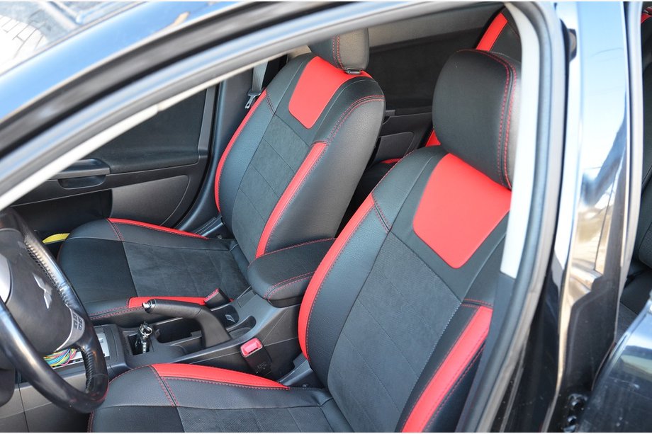 Mitsubishi Lancer X 2008- Pokrowce Samochodowe SoyuzAuto Skórzany Styl Image