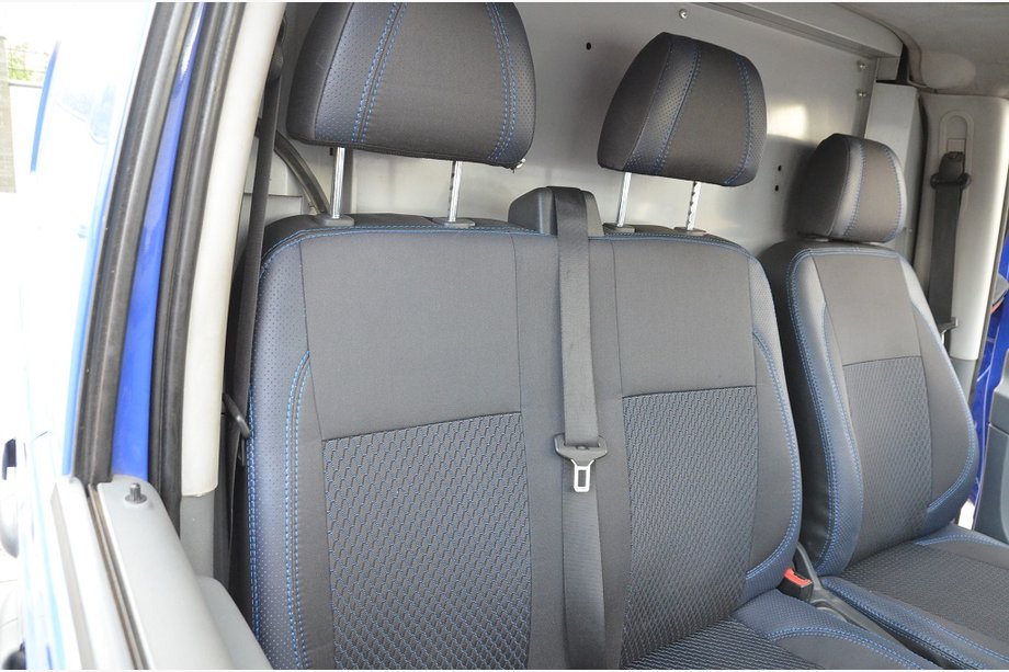 Mercedes Vito W639 2004-2014 Pokrowce Samochodowe (Skaj+Tkanina, Premium) 1+2, siedzenia z wersji z kierownicą po prawej stronie Zdjęcia 4