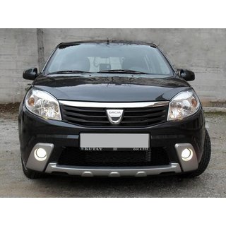Nakładki na przedni zderzak (3 szt., do lakierowania) Renault Sandero 2007-2013 zdjęcia 1