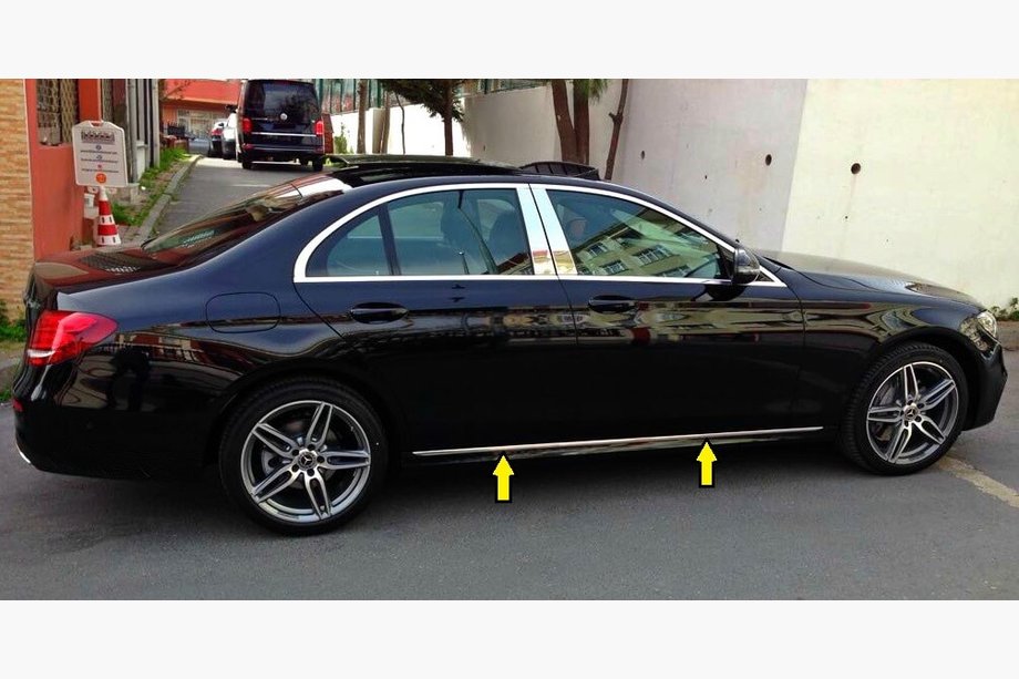 Mercedes E-class W213 2016-2023 Listwy drzwiowe chromowane Typ-1 (4 szt, stal nierdzewna) Image