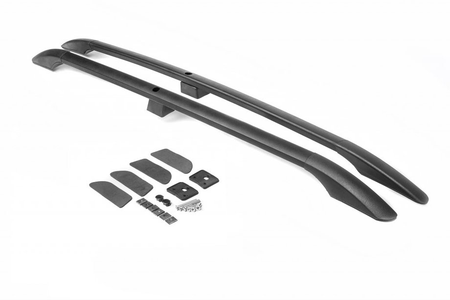 Volkswagen Touareg 2002–2010 Relingi Dachowe Czarne (turecki design) Metalowe Nóżki Image