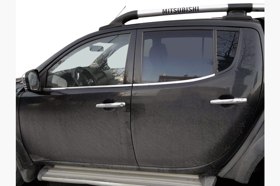 Mitsubishi L200 2006-2015 Listwy Ozdobne Okien Stal Nierdzewna (4 szt.) Image