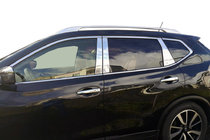 Nissan X-trail T32/Rogue 2014-2021 Nakładki na słupki chromowane (stal nierdzewna) zdjęcia 1