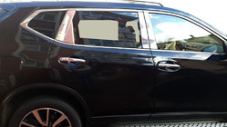 Nissan X-trail T32/Rogue 2014-2021 Nakładki na słupki chromowane (stal nierdzewna) zdjęcia 2