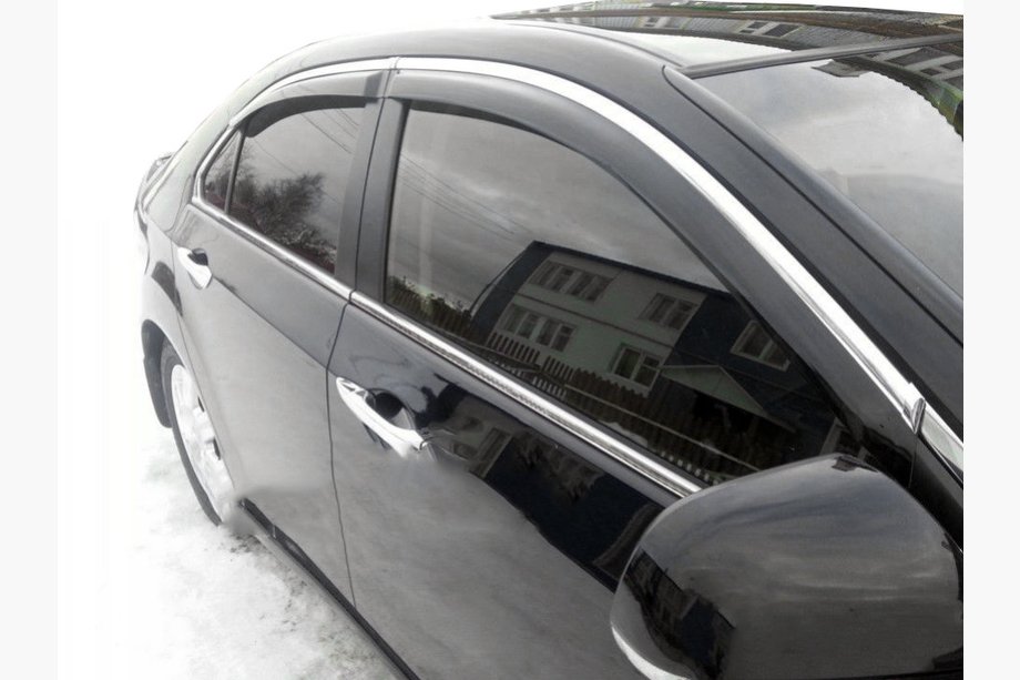 Volkswagen Passat B7 2012-2015 Deflektory szyb z listwą chromowaną (4 szt, Tajwan) Image
