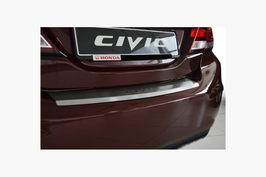 Honda Civic Sedan IX 2011-2016 Nakładka na tylny zderzak z rantem Nataniko (2014-2017, stal nierdzewna) Image