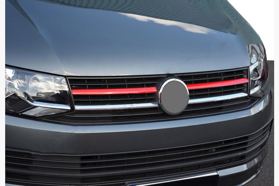 Volkswagen T6 2015-2024 Nakładki na górną kratkę 2015-2019 (2 szt, czerwone) Image