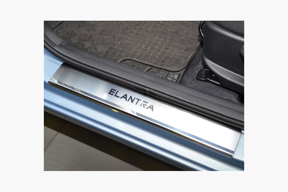 Hyundai Elantra (MD/UD) 2011-2015 Nakładki na Progi Nataniko (4 szt., Stal Nierdzewna) Premium - Taśma 3M, 0.8 mm Image