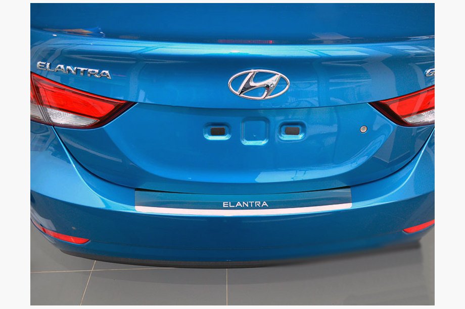 Hyundai Elantra (MD/UD) 2011-2015 Nakładka na tylny zderzak z rantem Nataniko (2014-2015, stal nierdzewna) Image