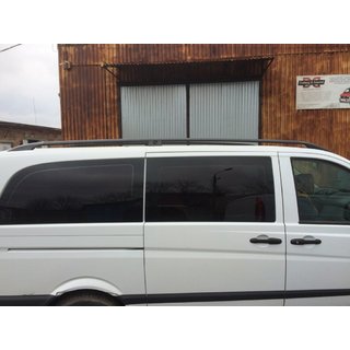 Czarne relingi dachowe CAN Oryginalny design (metalowe stopki) Mercedes Viano 2004-2014 zdjęcia 4