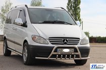Mercedes Vito W639 2004-2014 Ornament zderzaka WT004-Plus z rurkami (Stal nierdzewna) zdjęcia 2