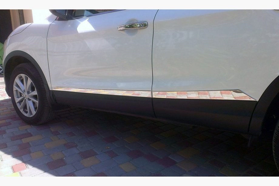Nissan Qashqai 2014-2021 Listwy drzwiowe OmsaLine (4 szt, stal nierdzewna) Image