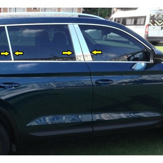Listwy Słupków Drzwi ze Stali Nierdzewnej Skoda Kodiaq 2016-2023 zdjęcia 2