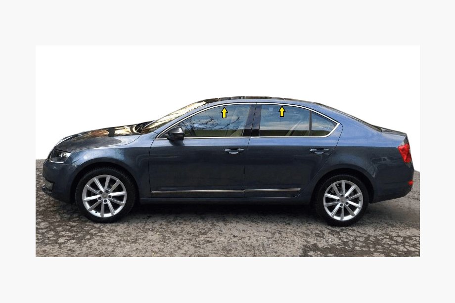 Skoda Octavia III A7 2013-2019 Górne listwy okien nierdzewne (4 szt.) Image