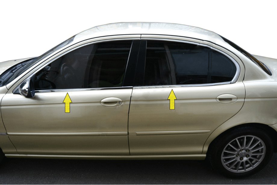Jaguar X-Type 2001-2009 Dolne listwy okien nierdzewne Image