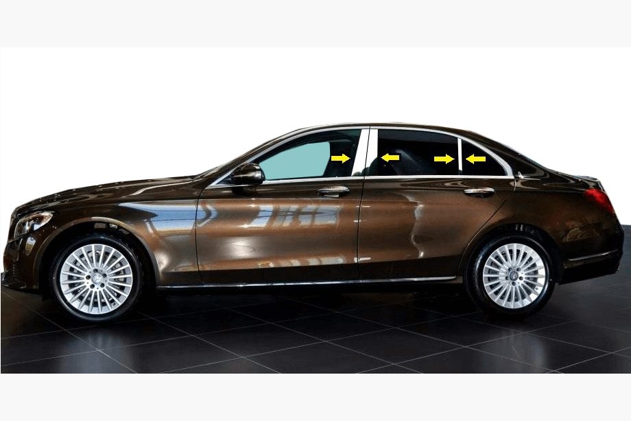 Mercedes C-class W205 2014-2021 Listwy Słupków Drzwi ze Stali Nierdzewnej Image
