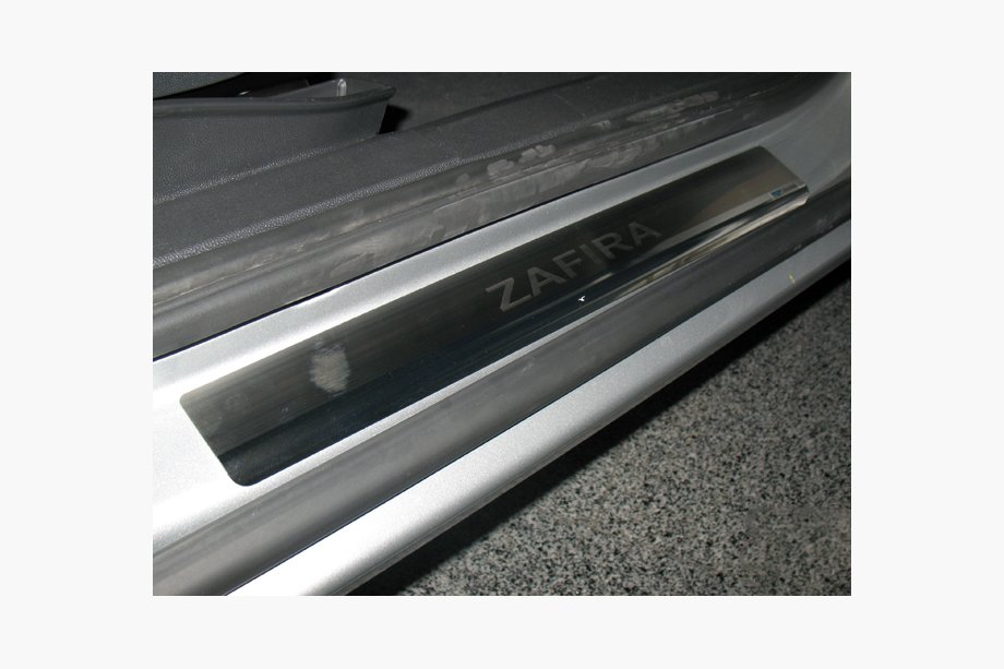 Opel Zafira B 2005–2011 Nakładki na Progi Nataniko (4 szt., Stal Nierdzewna) Premium - Taśma 3M, 0.8 mm Image