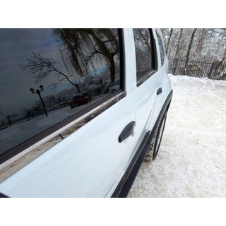Listwy Szyb Czarny Chrom (4 szt., Stal Nierdzewna) Renault Duster 2008–2017 zdjęcia 1