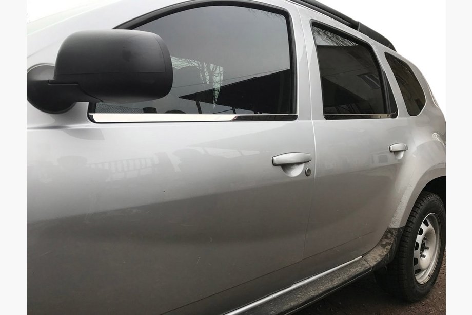 Dacia Duster 2008-2018 Listwy Ozdobne Szyb (4 szt, Stal Nierdzewna) OmsaLine - Włoska Stal Nierdzewna Image