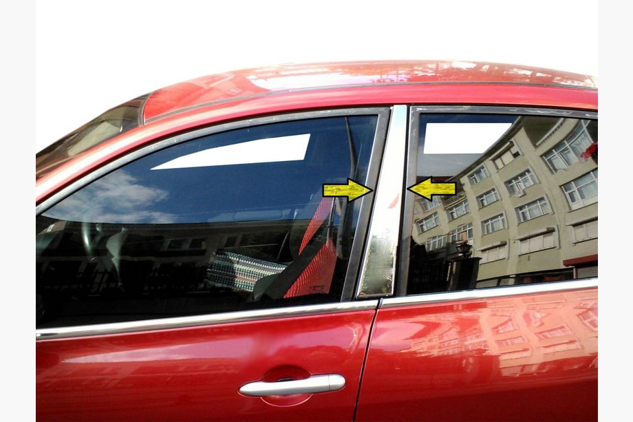 Renault Megane II 2004-2009 Nakładki na słupki ze stali nierdzewnej (2 szt.) Image