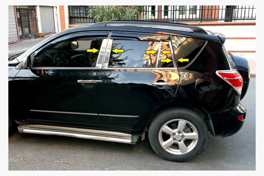 Toyota Rav 4 2006-2013 Listwy Słupków Drzwi ze Stali Nierdzewnej Image