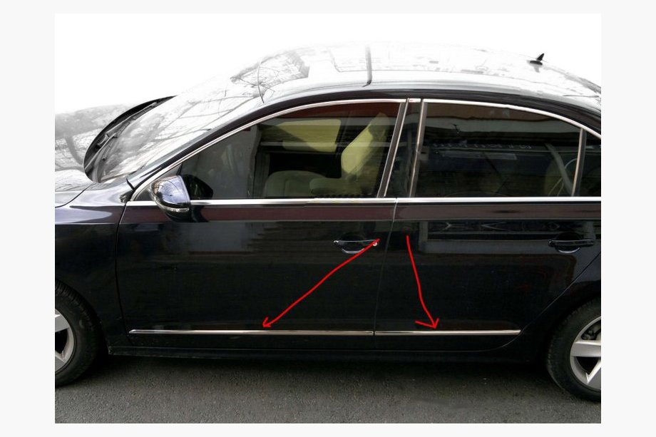 Volkswagen Jetta 2011-2018 Listwy Drzwi Stal Nierdzewna Image