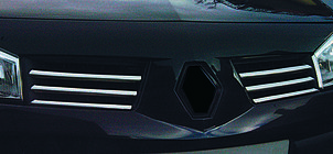 Renault Megane II 2004-2009 Chromowane Nakładki na Grill (Model 2004-2006, 6 szt., Stal Nierdzewna) OmsaLine - Włoska Stal Nierdzewna zdjęcia 4