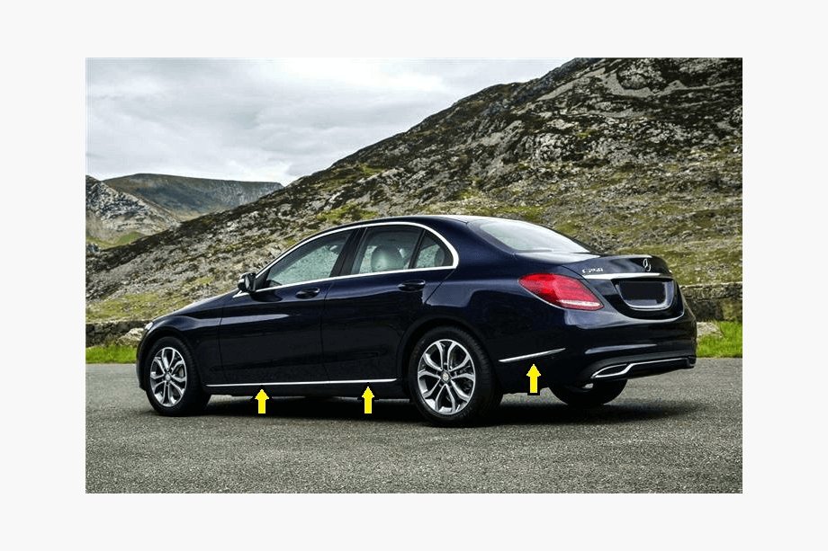 Mercedes C-class W205 2014-2021 Nakładki na listwy V1 stal nierdzewna Image