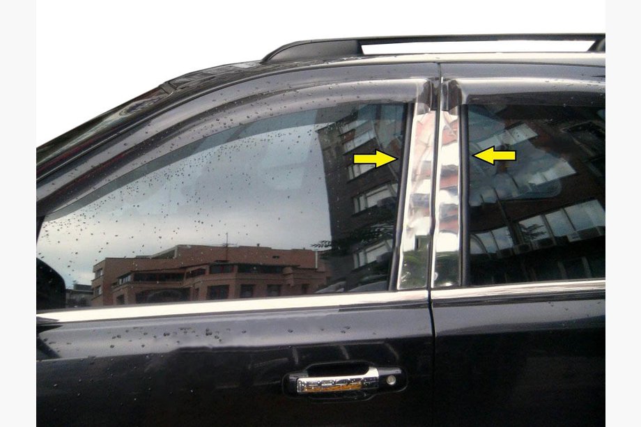 Mitsubishi L200 2015-2024 Listwy Słupków Drzwi ze Stali Nierdzewnej (6 szt.) Image