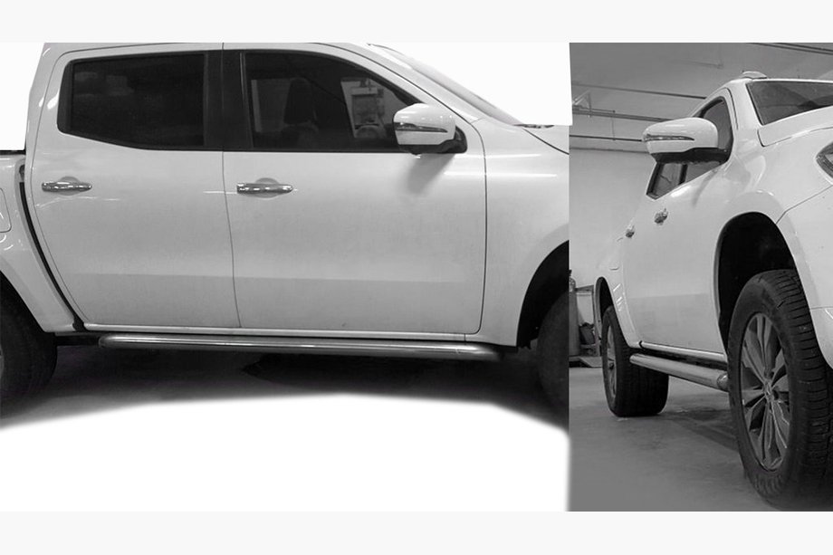 Mercedes X class 2017-2020 Rury boczne ze skosem (2 szt., stal nierdzewna) Image