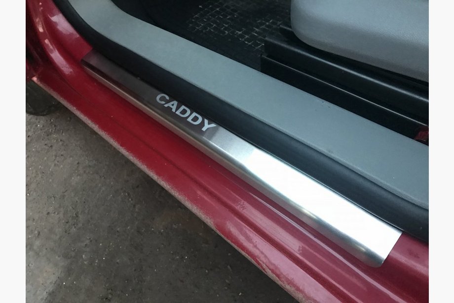 Volkswagen Caddy 2004-2010 Nakładki na Progi Drzwiowe Natanika Standard (4 szt, Stal Nierdzewna) Image