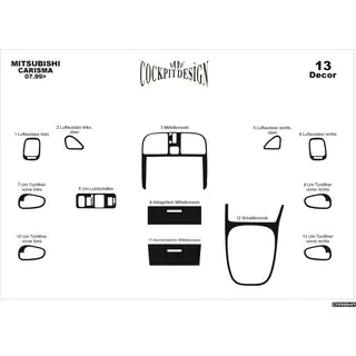 Nakładki na deskę rozdzielczą (1999-2003) Mitsubishi Carisma 1995-2004 zdjęcia 3