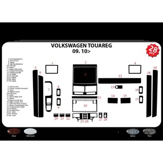 Nakładki na Deskę Rozdzielczą Volkswagen Touareg 2002–2010 zdjęcia 2