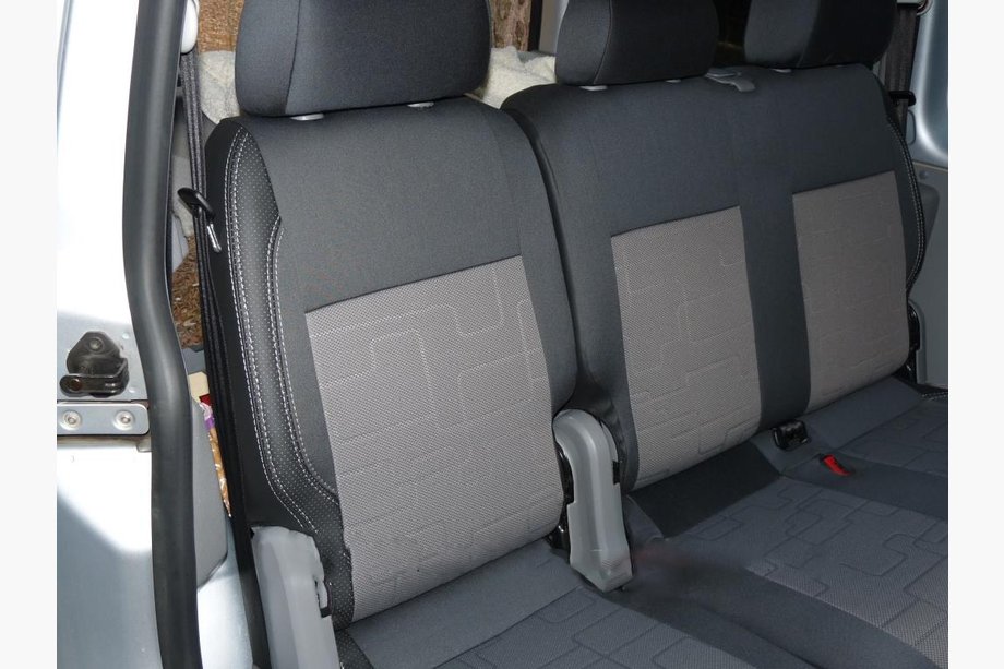 Volkswagen Caddy 2004-2010 Pokrowce Samochodowe (Skóra Syntetyczna↗Tkanina, Premium) Przednie fotele (1+1) Image