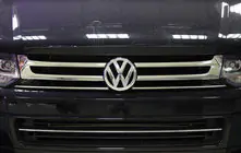 Volkswagen T5 2010-2015 Nakładki na Grilla Chromowane (Omsa, 4 szt, Stal Nierdzewna) zdjęcia 1