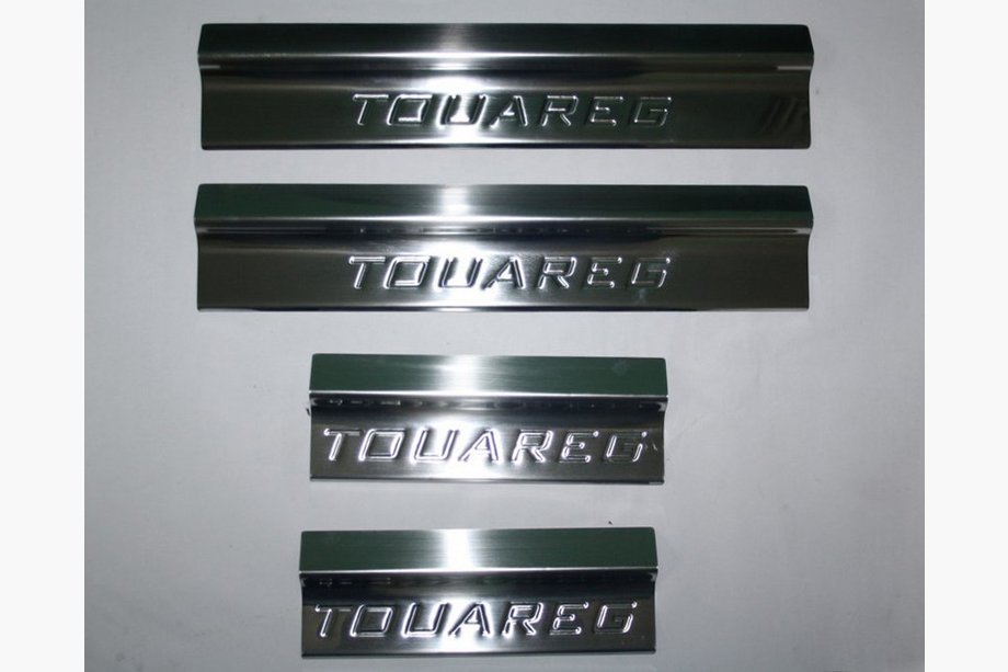 Volkswagen Touareg 2002–2010 Nakładki na Progi Szerokie (4 szt, Stal Nierdzewna) Image
