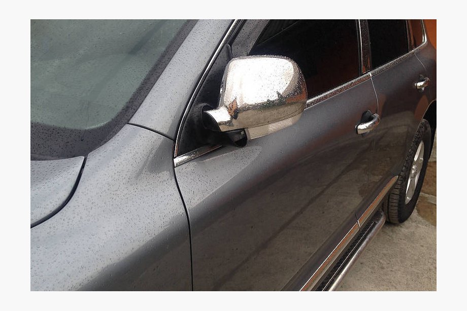 Volkswagen Touareg 2002–2010 Nakładki na Lusterka 2003-2007 (2 szt., Stal Nierdzewna) OmsaLine - Włoska Stal Nierdzewna Image