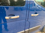 Renault Trafic 2015- Chromowane Nakładki na Klameki (4 szt) 1 Otwór, Carmos - Chromowany Plastik zdjęcia 1