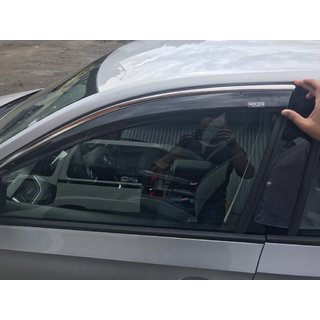 Deflektory szyb z chromowaną listwą SD (4 szt, Niken) Skoda Rapid 2012-2019 zdjęcia 1