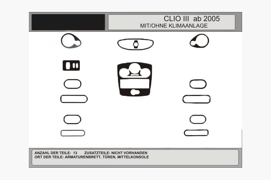 Renault Clio III 2005-2012 PROMOCJA! Nakładki na deskę rozdzielczą w stylu karbon (do CLIO) Image