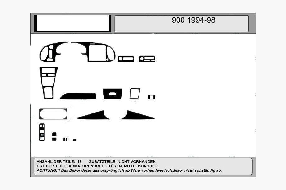 Saab 900 1994-1998 Promocja! Nakładki na deskę rozdzielczą (drewno) Image