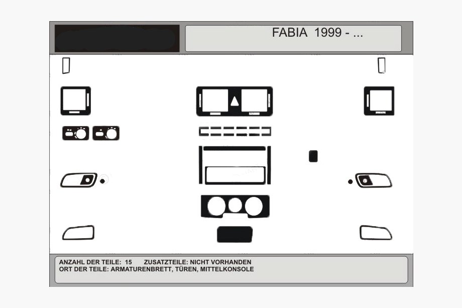 Skoda Fabia 2000-2007 Promocja! Nakładki na deskę rozdzielczą (Imitacja Ciemnego Drewna) Image